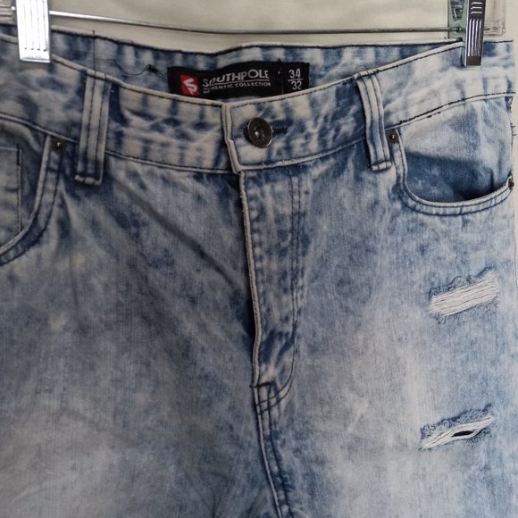 Southpole Distressed Acid Washed Denim Jeans size 36 X 32 (T-330) - Picture 7 of 16